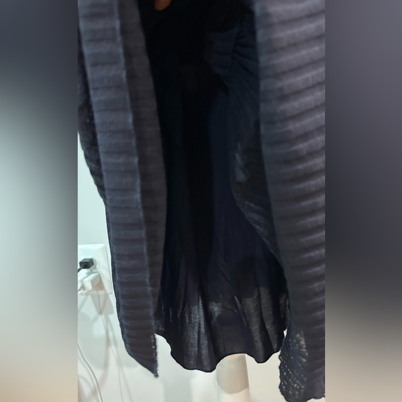 See by Chloe Tiered Plisse Self-Tie Shift Dress Navy Small - Picture 11 of 15